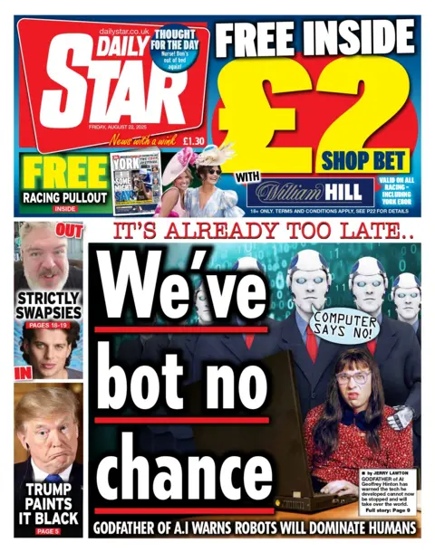 "We've bot no chance" reads the headline on the front of The Daily Star.