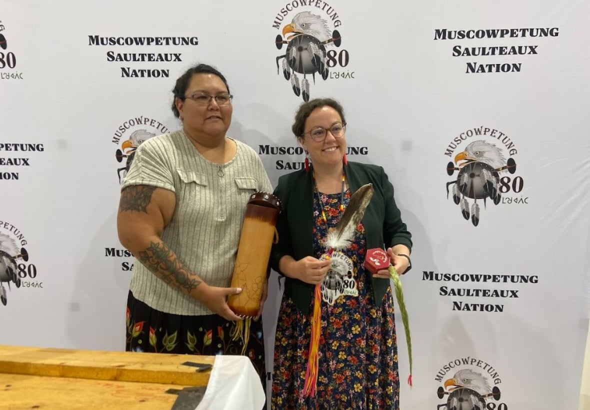 Chief Melissa Tavita and Honourable Rebecca Alty speaking 