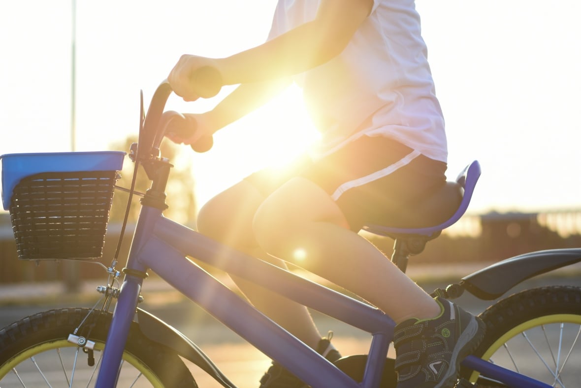 A child on a bicycle