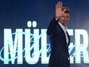 New Vancouver Whitecaps player Thomas Muller waves as he arrives at a news conference in Vancouver, on Thursday, Aug. 14, 2025. The MLS soccer club signed the 2014 World Cup champion and longtime Bayern Munich star to their roster last week in a deal that also includes a designated player option for the 2026 campaign.