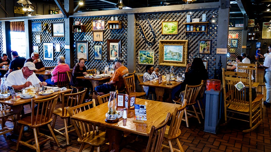 Customers eating at a Cracker Barrel Old Country Store in Florida.