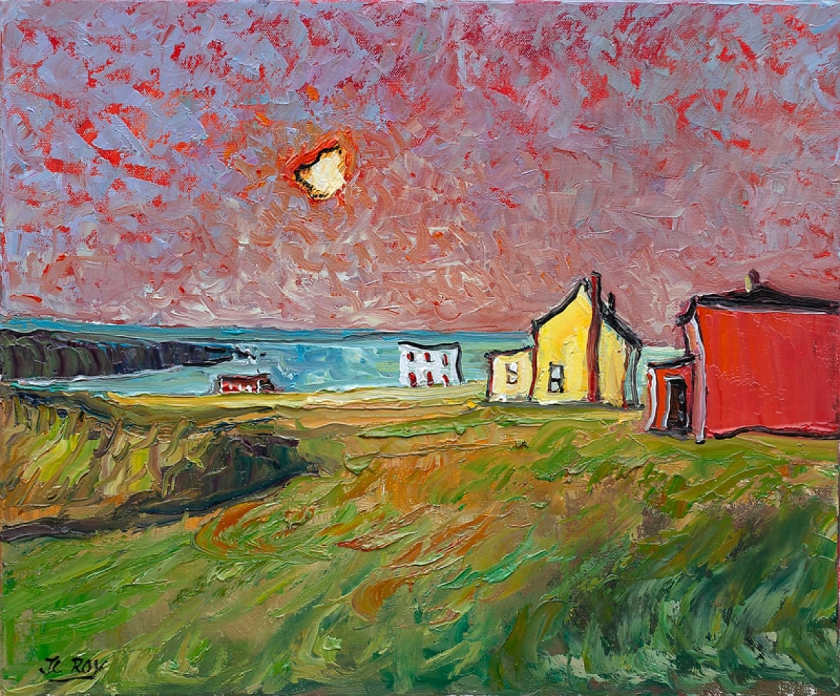 A painting of a landscape.