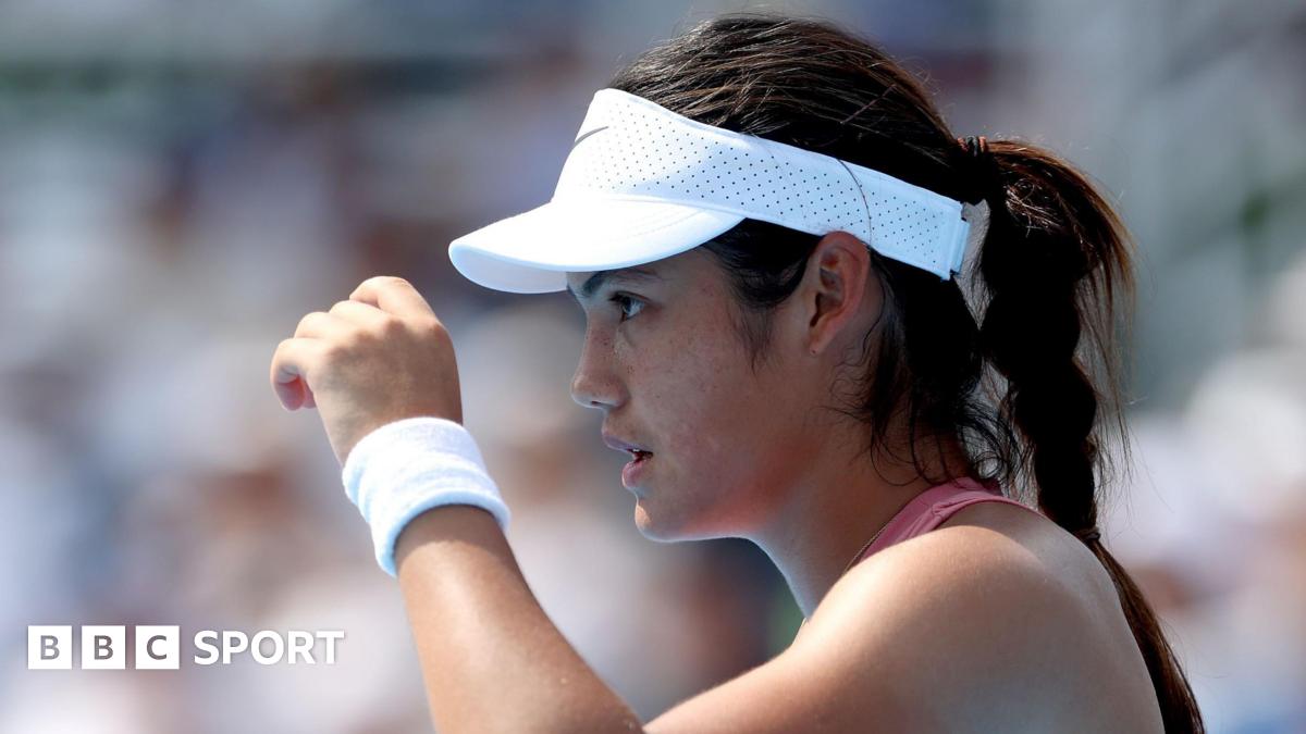Emma Raducanu reacts during her Cincinnati Open defeat by Aryna Sabalenka