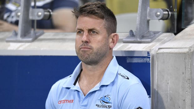 Sharks assistant coach Josh Hannay in 2023.