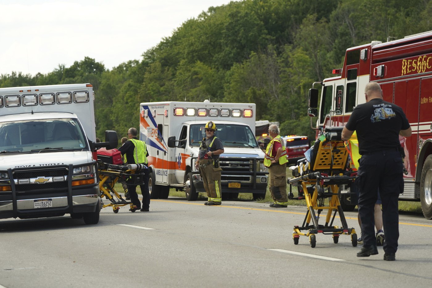 Rollover crash involving tour bus on the New York Thruway leaves multiple dead, others injured