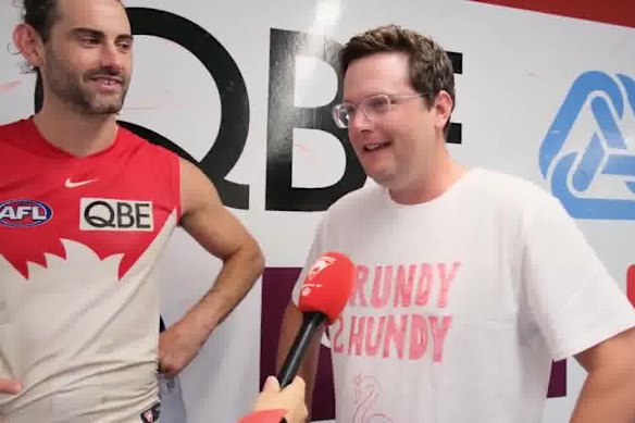 Brodie Grundy (left) with his brother Kyerin Grundy.