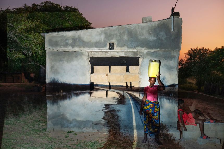 Márcia Sambo, a farmer, is pictured in front of her house on Inhaca Island.