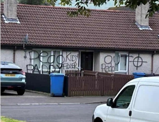 Michael Patrick Robinson when he was accosted by Justice Reborn and graffiti daubed on his home.