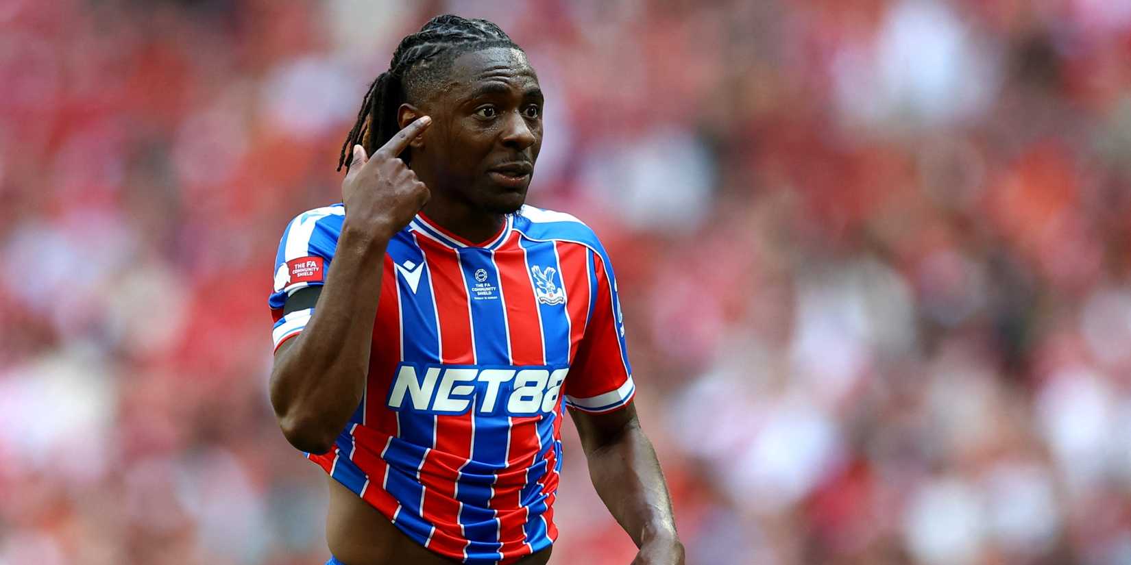 Eberechi Eze in action for Crystal Palace against Liverpool in the Community Shield