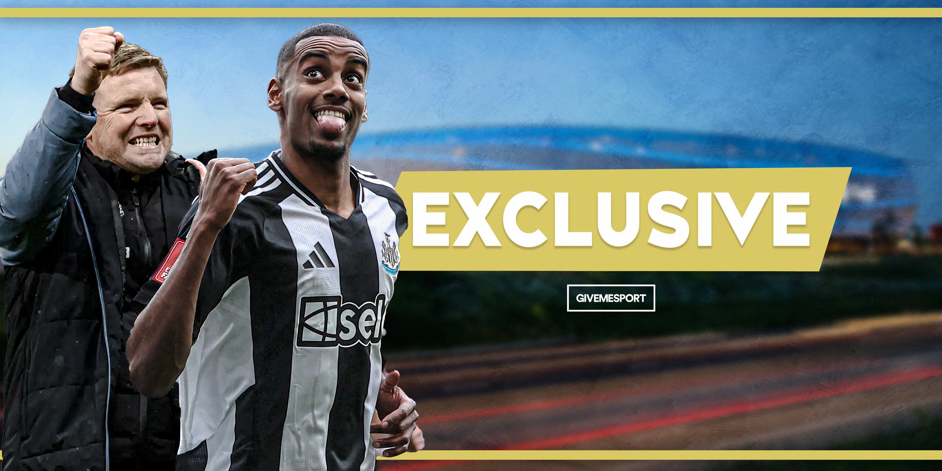 Newcastle United head coach Eddie Howe and striker Alexander Isak