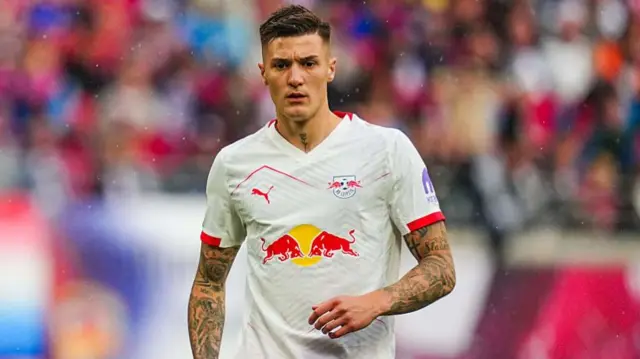 Benjamin Sesko in action for RB Leipzig