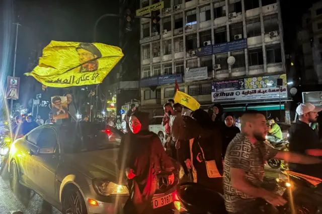 Demonstrators on the streets of Beirut