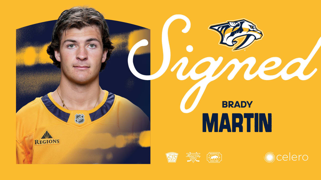 Predators Sign Brady Martin to Three-Year, Entry-Level Contract