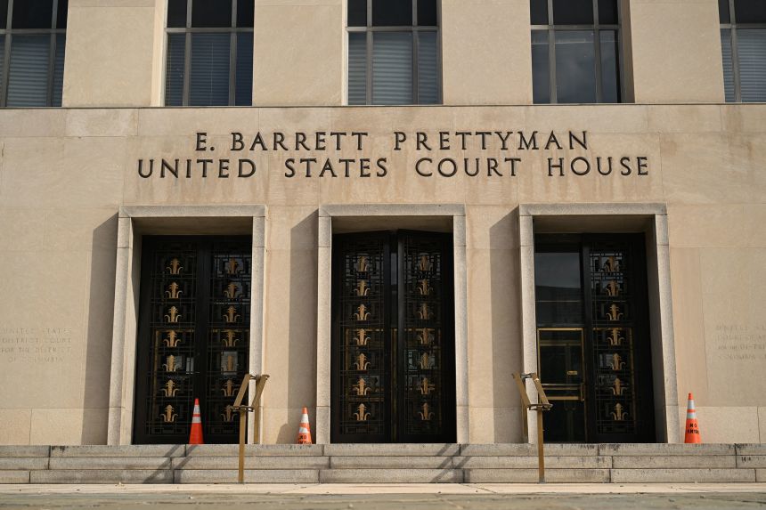 A view of the E. Barrett Prettyman US Court House in Washington, DC. The building houses the United States District Court for the District of Columbia.