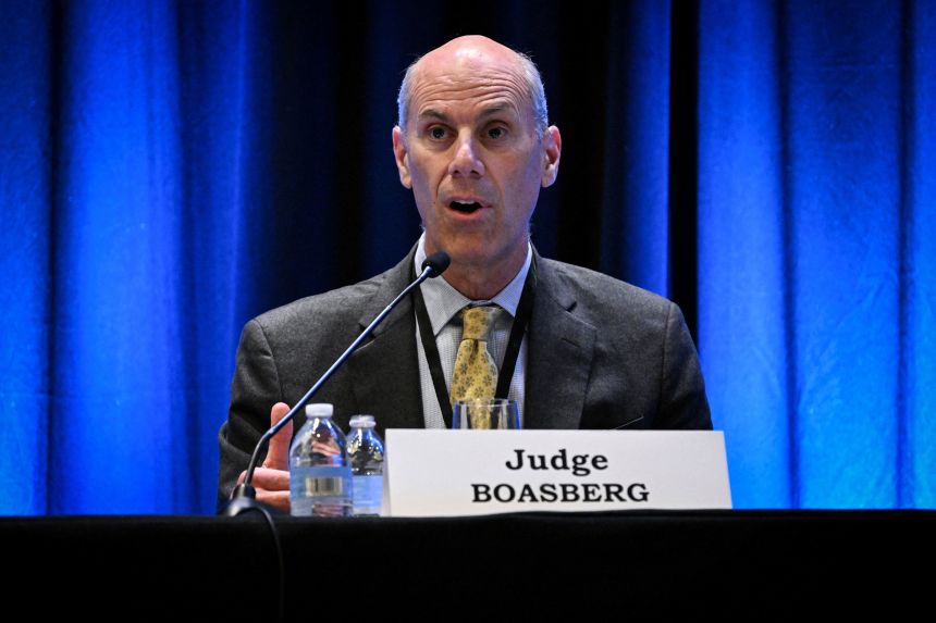 James Boasberg, chief judge of the US District Court for DC, attends a panel discussion at an American Board Association meeting on April 2, 2025.