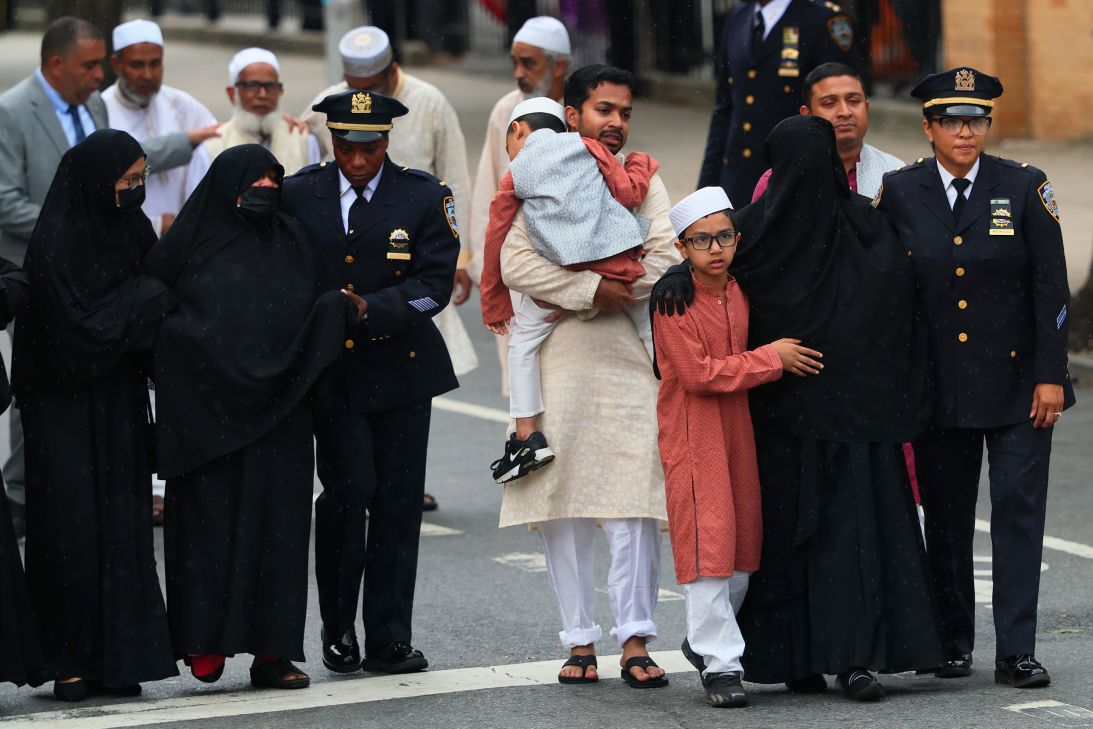 Islam's family members walked behind his casket. Mayor Eric Adams called on New Yorkers to 