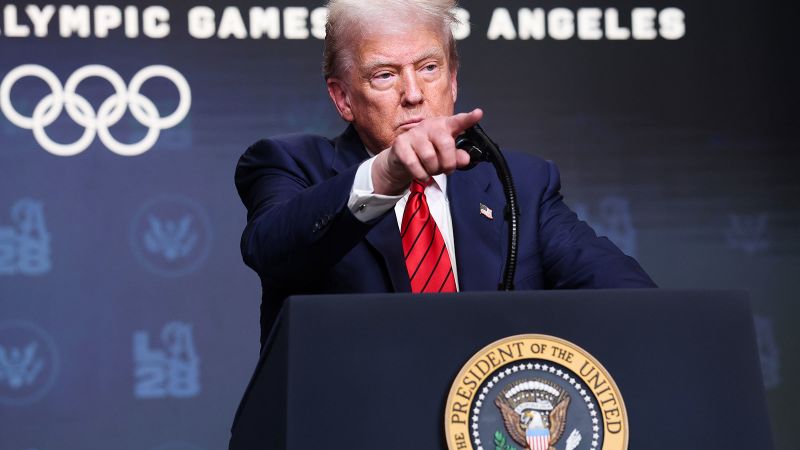 Trump says he wants strong testing to keep transgender athletes out of women’s sports at 2028 Olympics