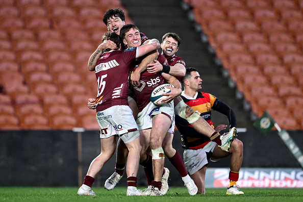 Fletcher Morgan of Southland celebrates after scoring a try during the NPC/Ranfurly Shield match...