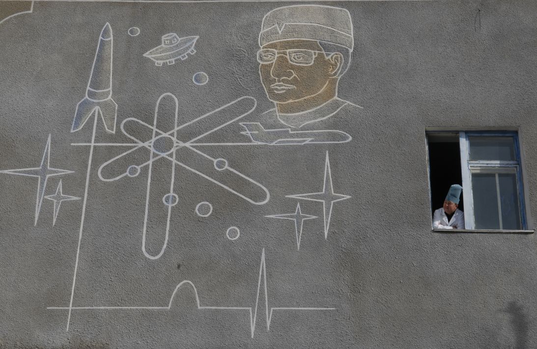 A hospital built by the Soviets in 1978, 100 kilometers from the test site in the small town of Karaul, caters to all the small villages in the surrounding area.