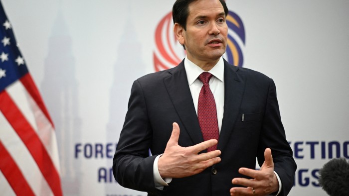 US secretary of state Marco Rubio takes part in a media briefing during the 58th Association of Southeast Asian Nations