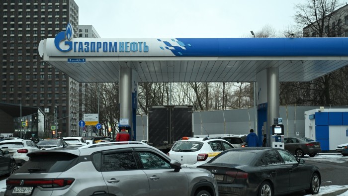 A petrol station of the Russian oil producer Gazprom Neft in Moscow