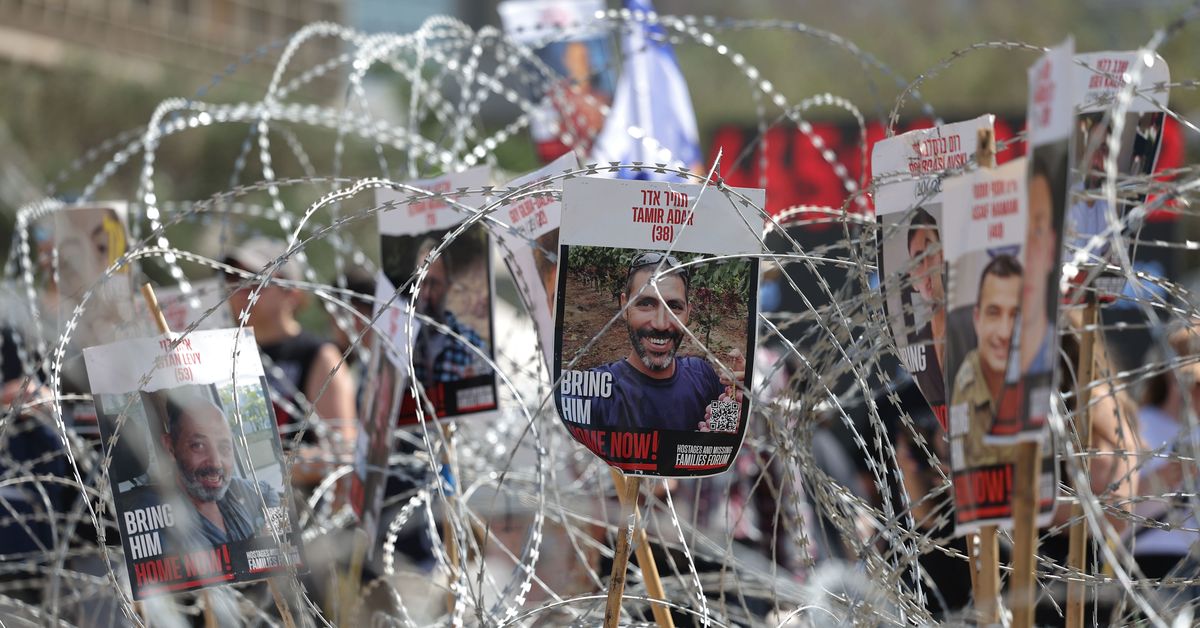 Israeli hostage families hold emergency protest after Gaza militants release videos showing emaciated captives