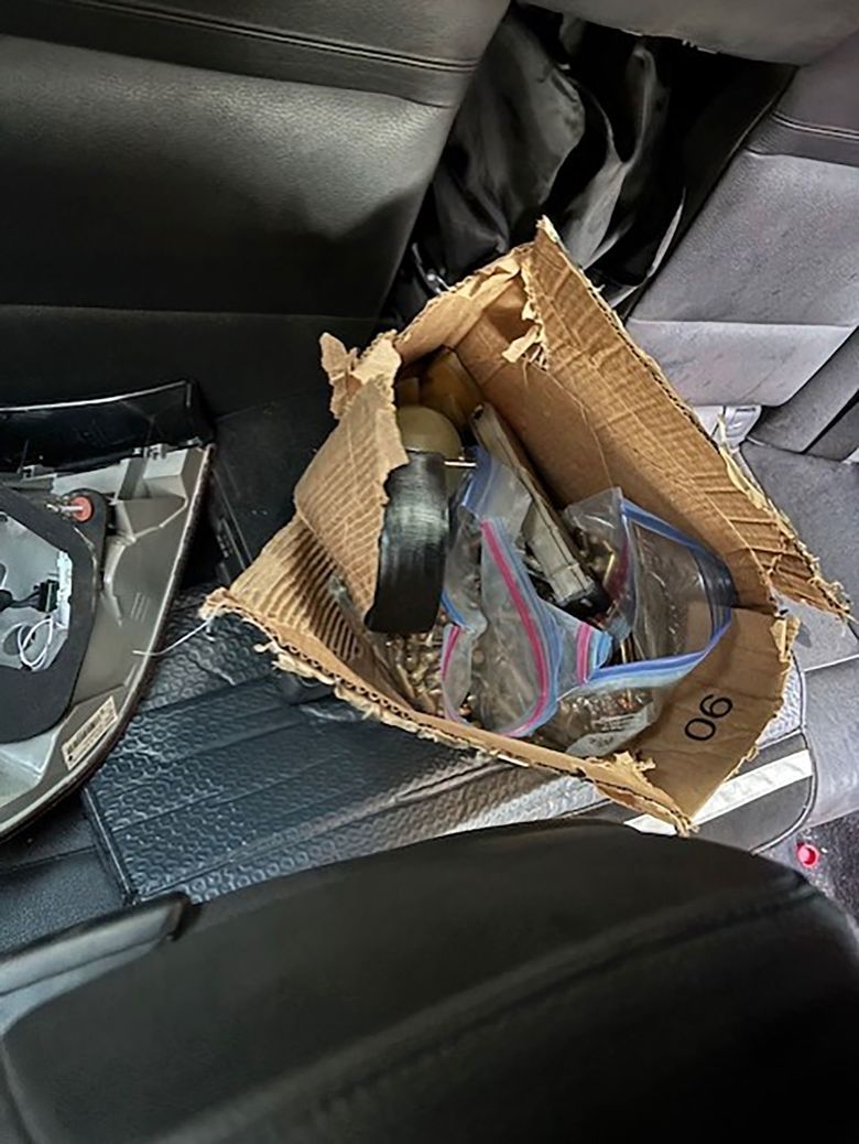 Photos obtained by CNN show the gunman’s vehicle that was left on the scene at 345 Park Avenue after Monday’s shooting.