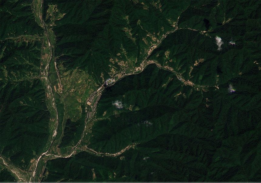 A satellite image provided by Planet Labs shows the Sinpung Dong Missile Operating Base in North Korea on August 12.