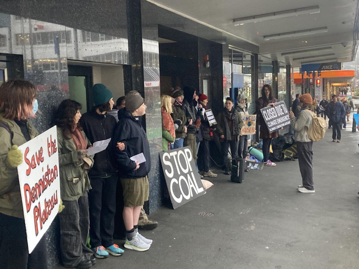 Protesters shut down Dunedin bank