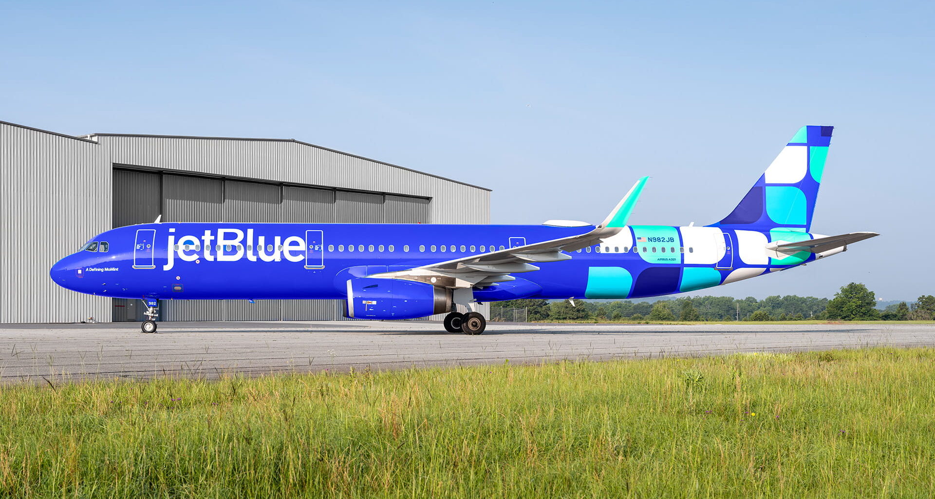 JetBlue airliner on runway