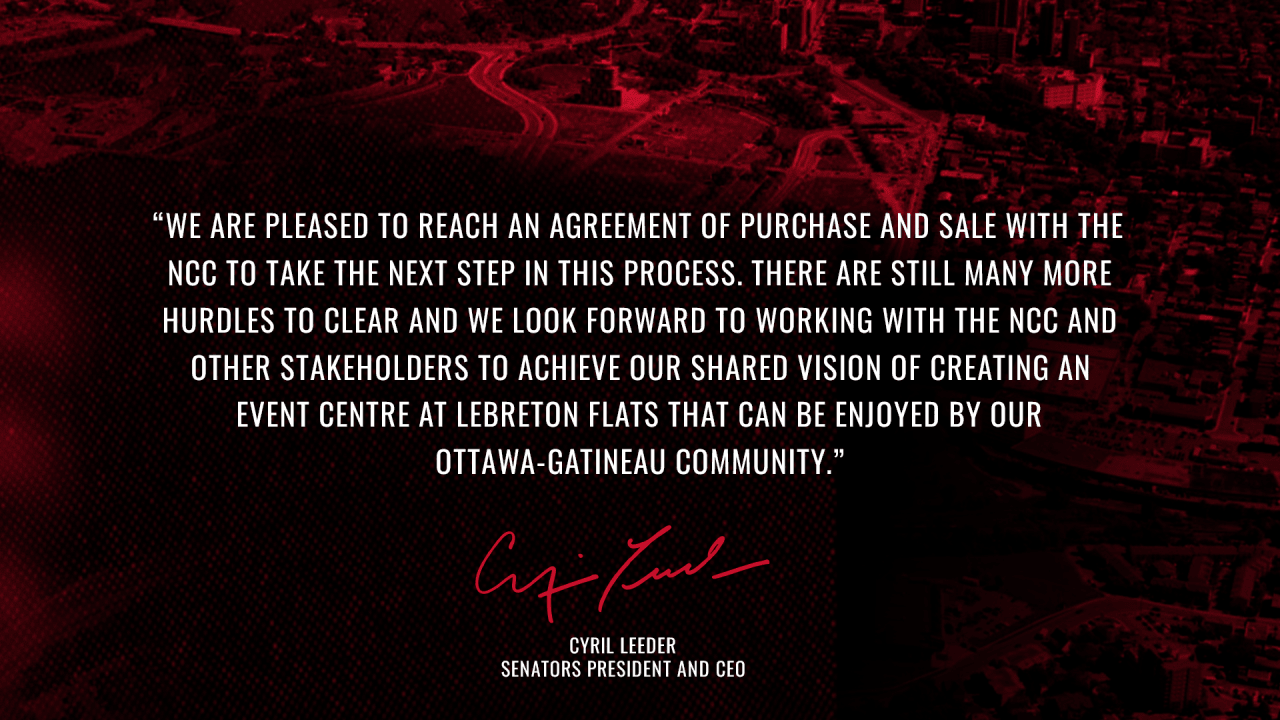 Joint statement from the National Capital Commission and Capital Sports Development Inc. 