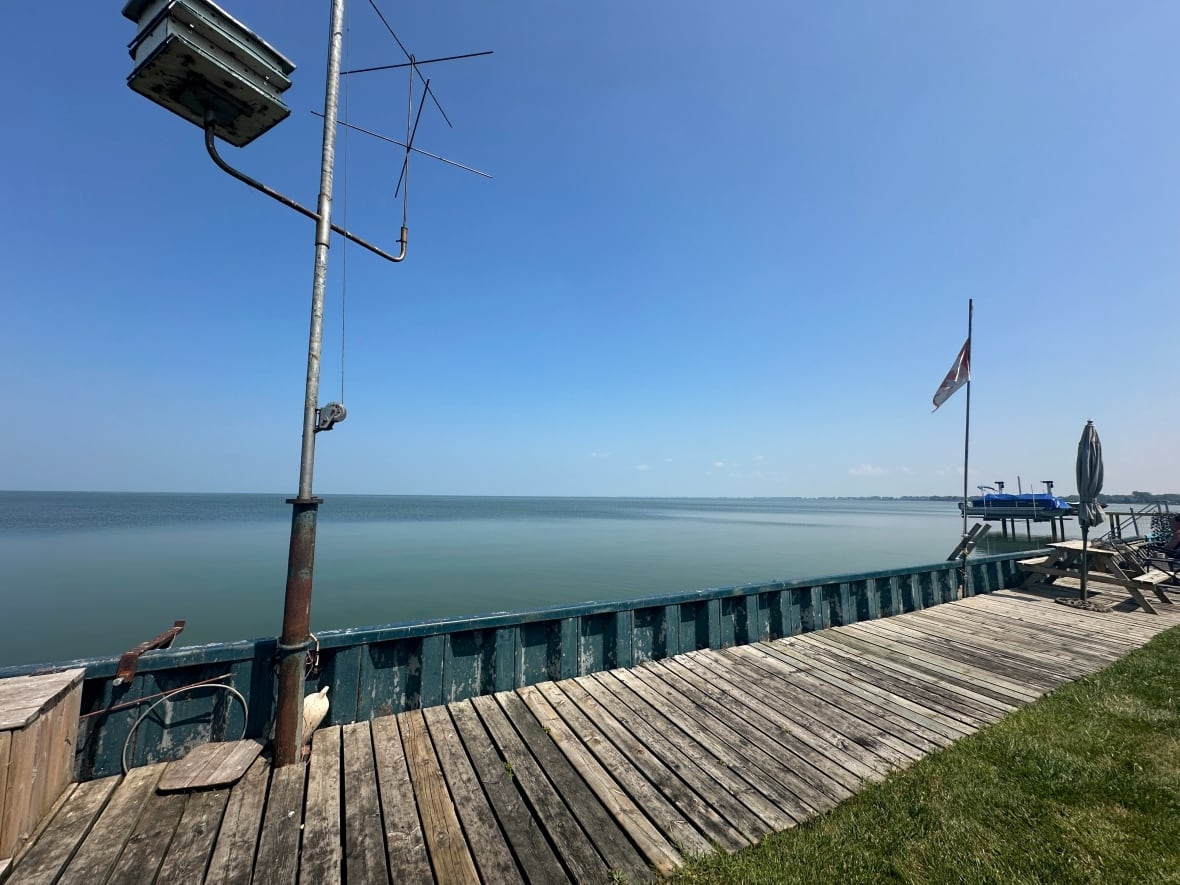 A view of Lake St. Clair and the land side of a breakwall in the Couture Beach area of Lakeshore. A personal watercraft struck the wall on Thursday killing a local teenage girl.