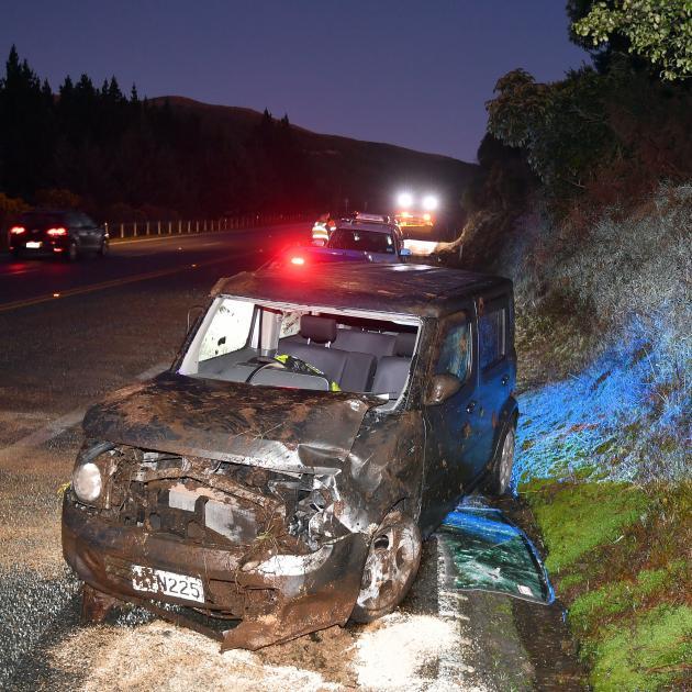 Car rolls after grit truck overtake gone wrong