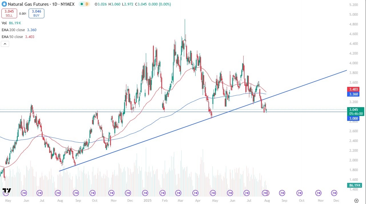 Natural Gas Forecast 01/08: Bounces at $3 Support (Chart)