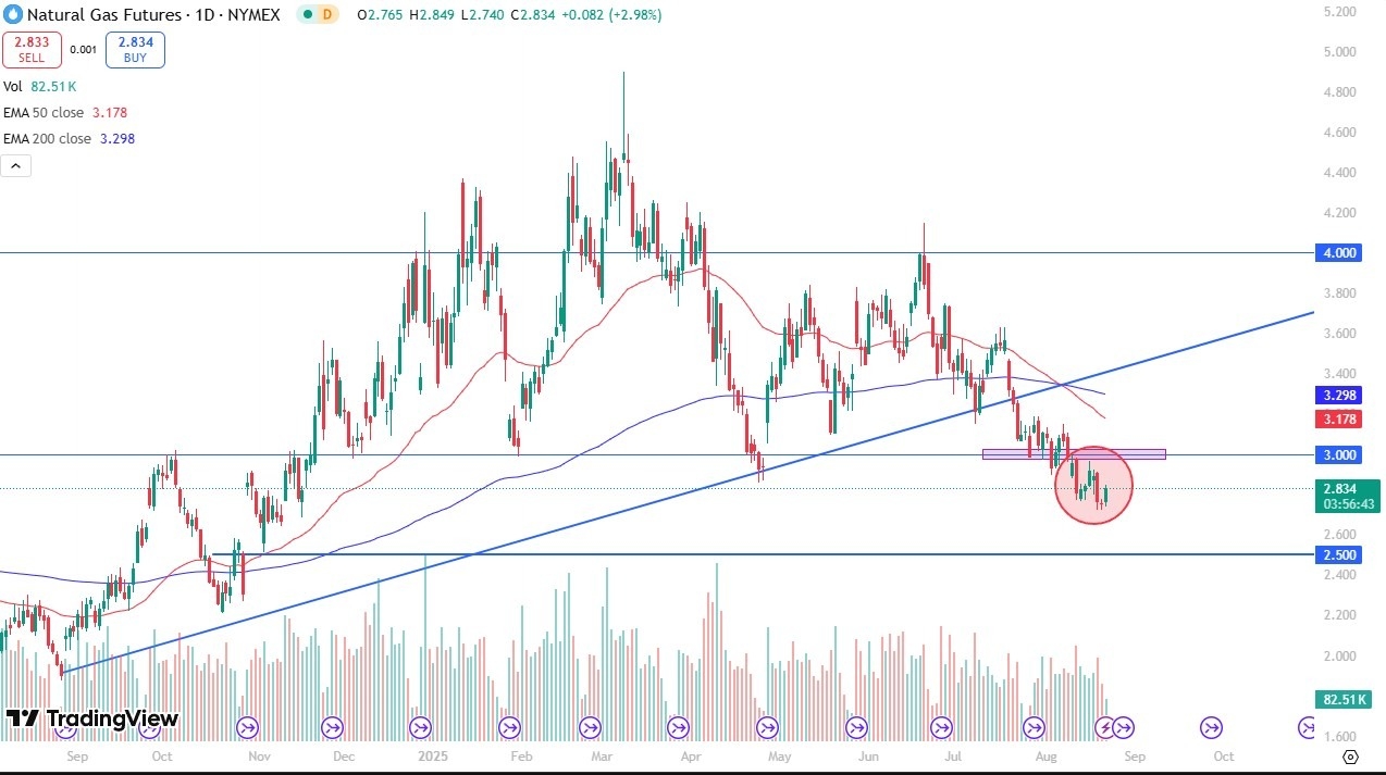 Natural Gas Forecast 22/08: Rally Faces Resistance (Chart)
