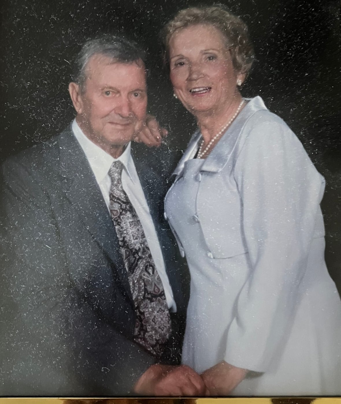 A photo of two people