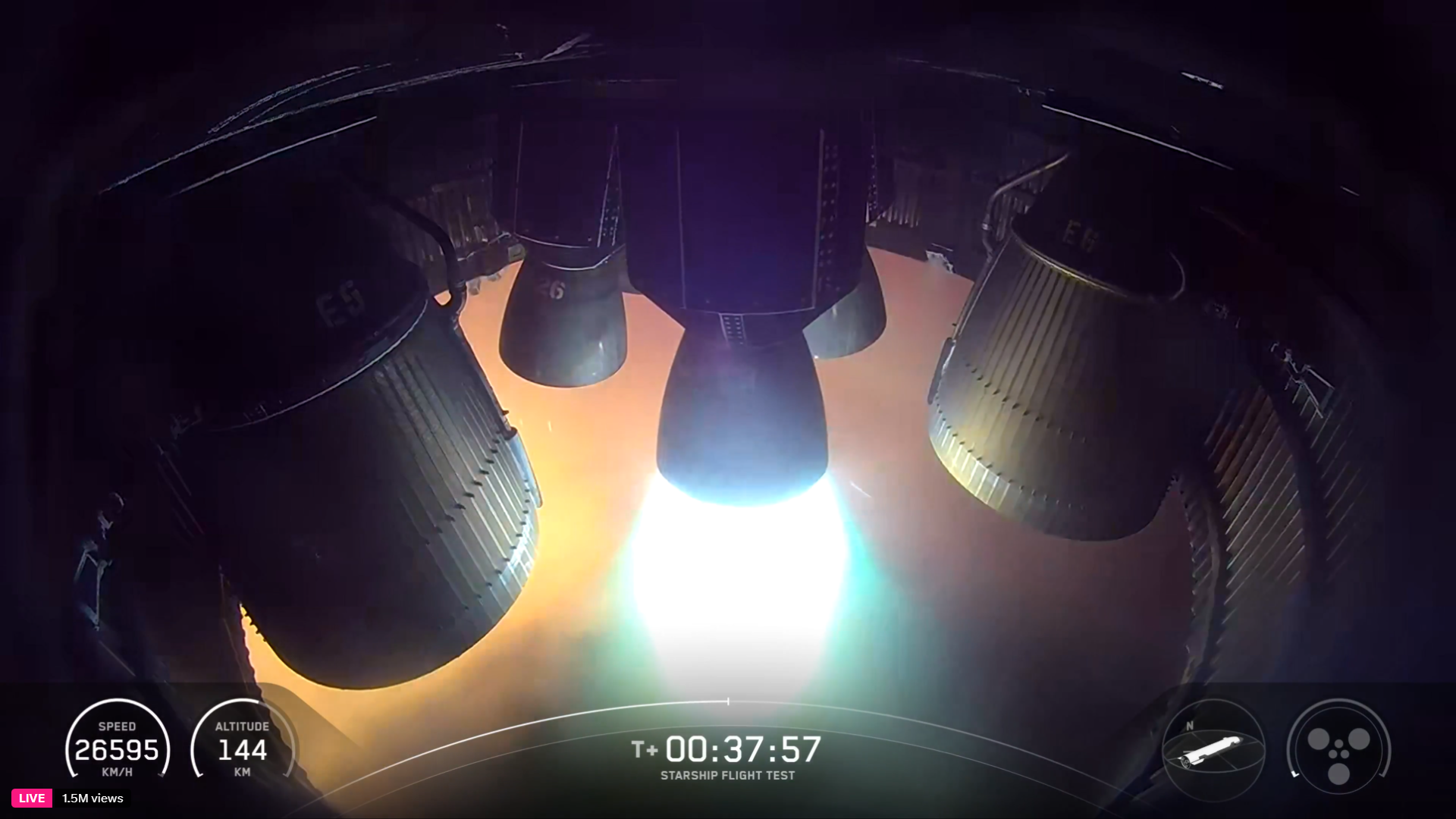 SpaceX Starship Fligth 10 engine relight