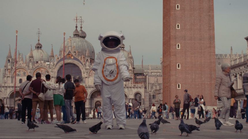 Venice musician Ornello's latest video shows him as an astronaut, walking through the busy streets which have become alien to him.