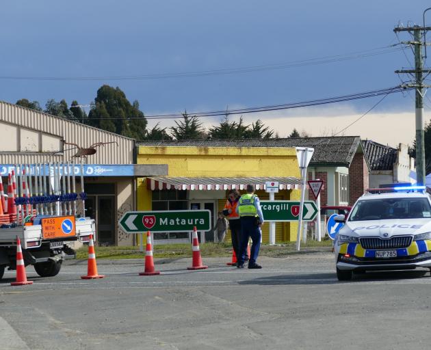 Police at the crash scene on Wednesday. Photo: Richard Davison
