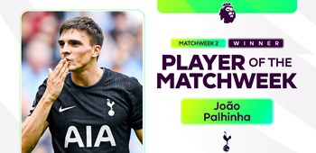 Joao Palhinha named Premier League's Player of the Matchweek after dominating in win over Manchester City
