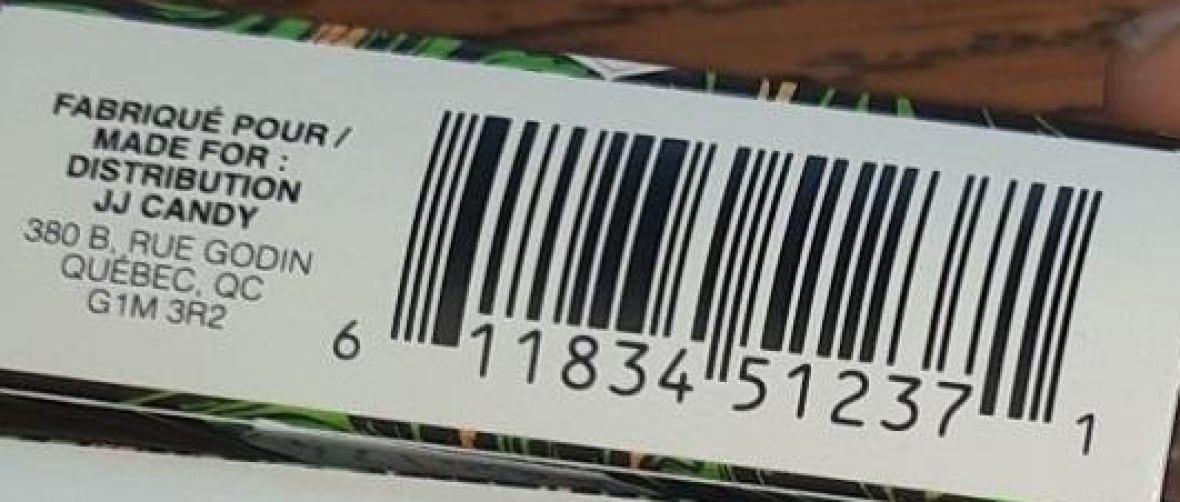 The barcode on the back of a chocolate bar. 