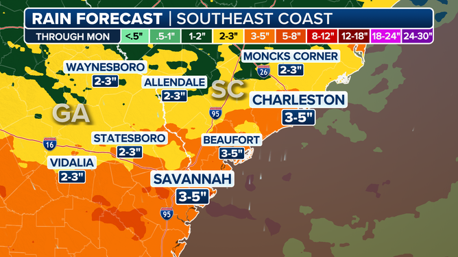 Savannah-Charleston Rain Forecast
