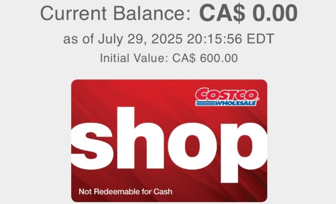 A Shop card which says the balance on it is $0.