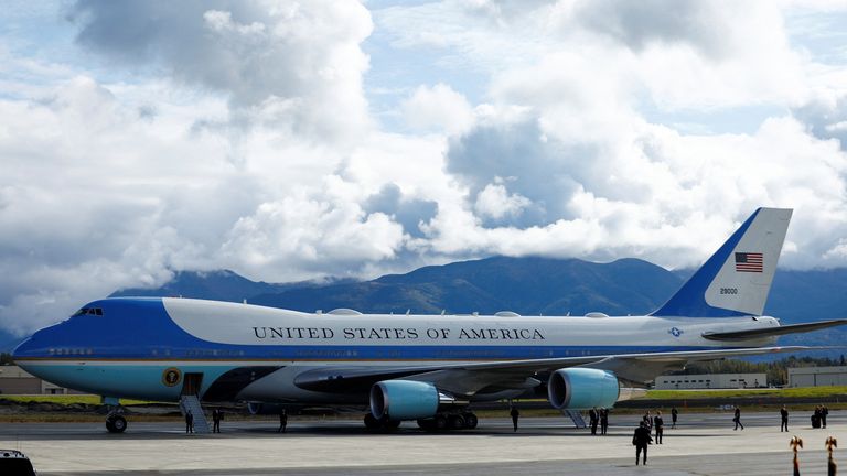 Air Force One, touched down on site during Biden's last visit