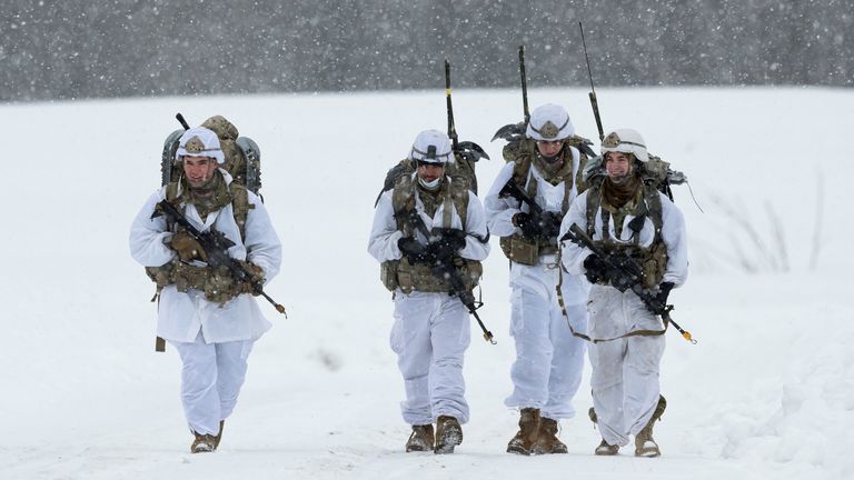 US paratroopers during a training session at the base