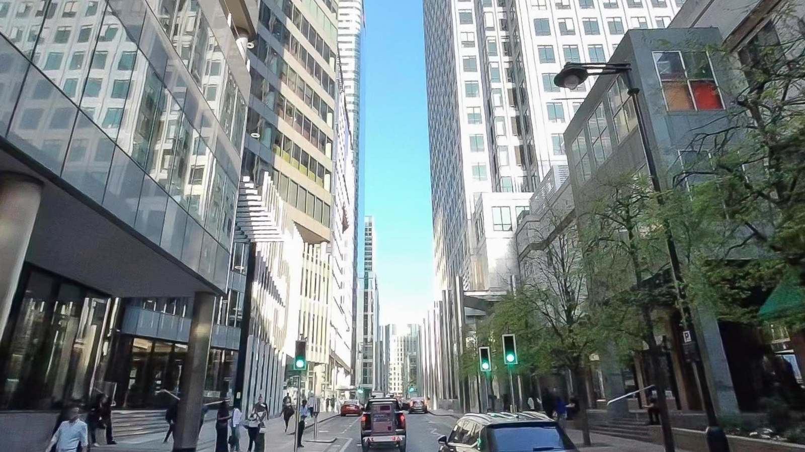 A view of Canary Wharf in London. Pic: Google Streetview