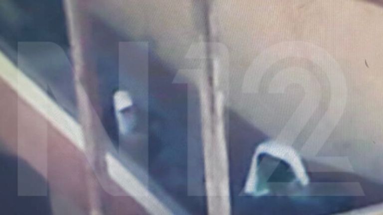 An undated aerial photograph showing a camera on the stairwell of Nasser Hospital, Khan Younis. Pic: Channel 12
