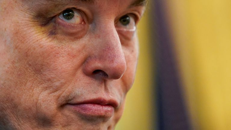 Elon Musk sporting a black eye