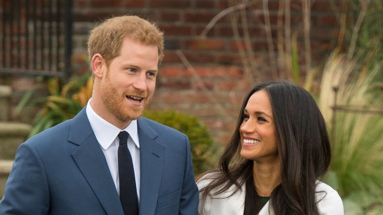 Harry and Meghan on the day they announced their engagement. Pic: PA