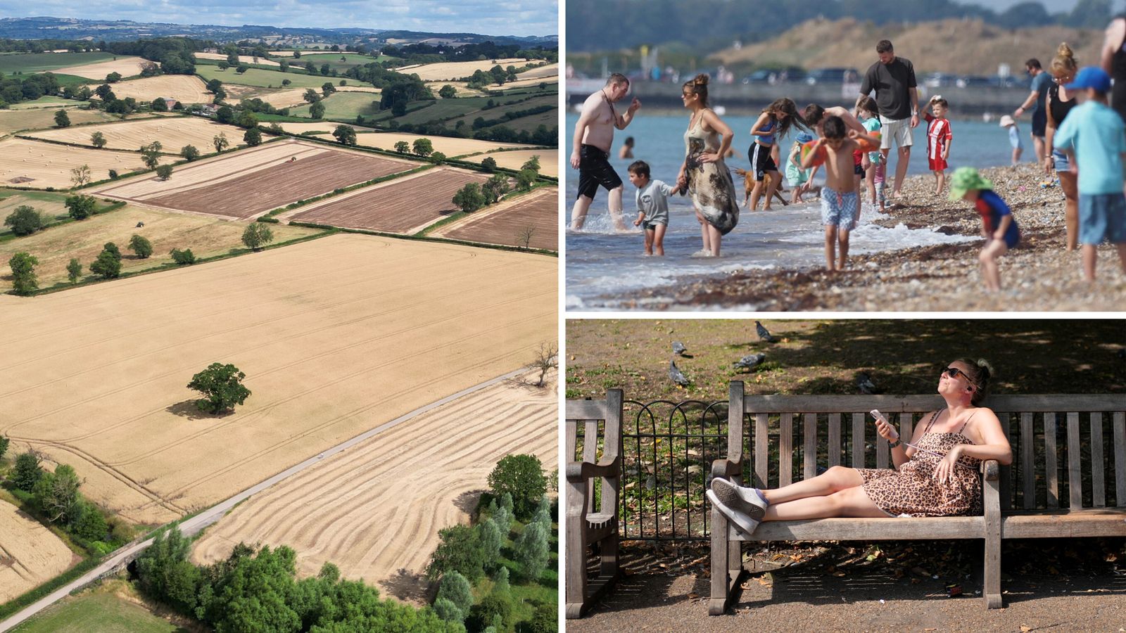 Parts of the UK are bracing for a heatwave, and some are already in drought. Pics: PA
